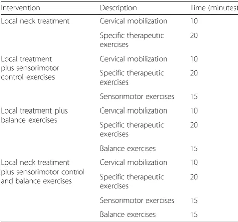 Table 2 Description of the intervention programs
