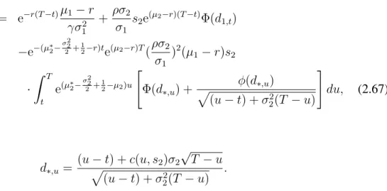 Table 2.1: Parameter values for the hedging examples S 1 (0) S 2 (0) K r µ 1 σ 1 µ 2 σ 2 T x 0