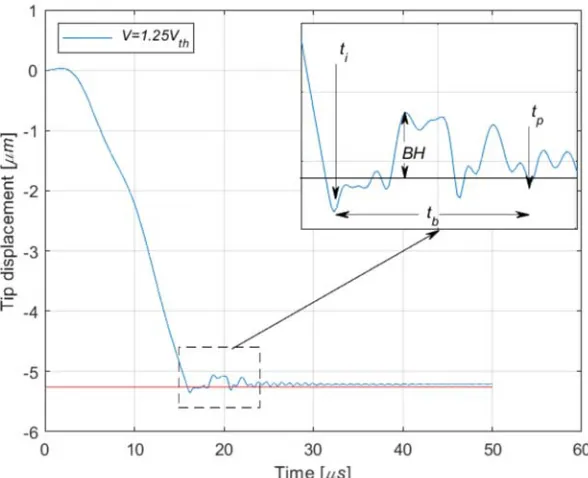 Fig. 3.2. Typical switch tip-end response for 