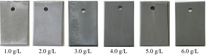 Figure 2.  Effect of C4H4O6Na2 on the appearance of phosphate conversion coatings on the magnesium alloys surface