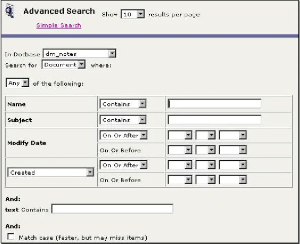 Figure 11: Advanced Search Component