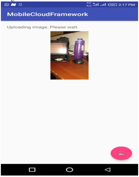 Figure 10– Main Activity (Camera Interface) After the image is captured, the image is directly offloaded to the cloud for processing while waiting 