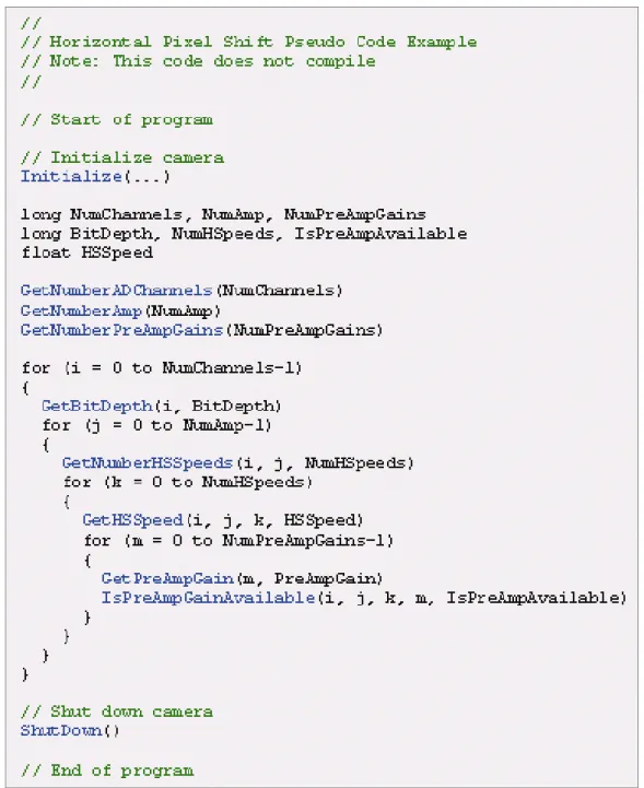 Figure 14: Example of Horizontal Pixel Shift Pseudo Code 