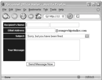 Figure 21.3  Web-based forms can make sending email almost foolproof. 