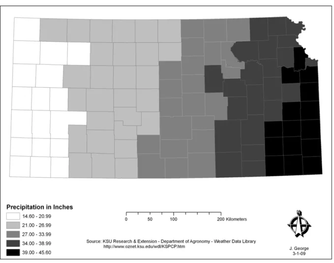Figure 3.5 Precipitation: Normal County Annual Totals 