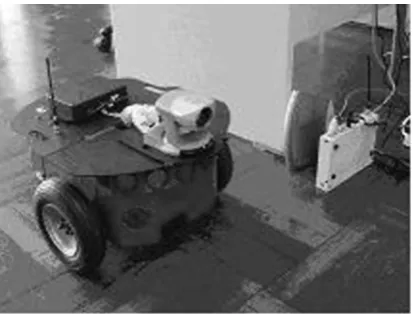Figure 2.1 P3-DX8 mobile robot and its accessories.  