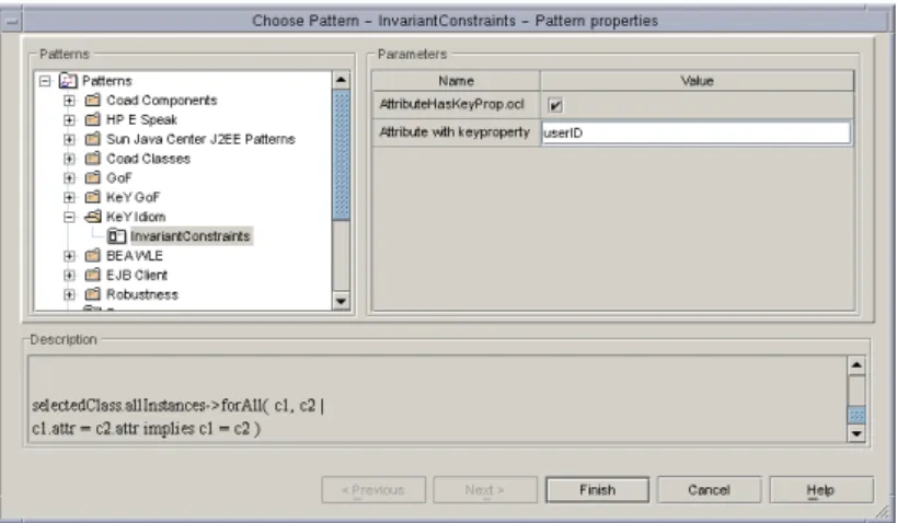 Figure 5. Applying specification patterns in the KeY system
