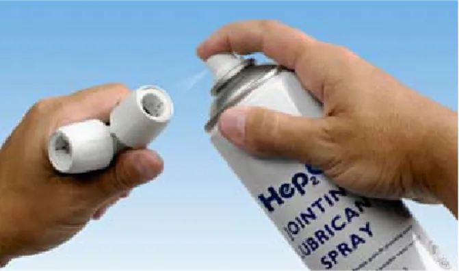 Fig. 9 Spraying used O-ring with silicone lubricant