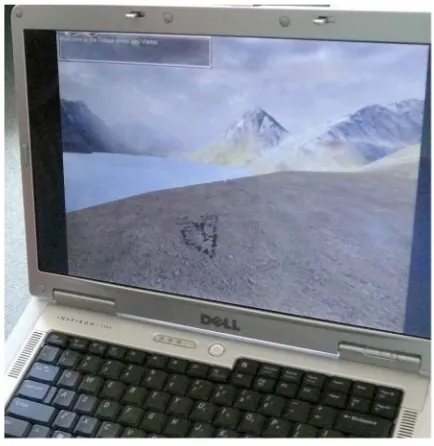Fig 5. Marks left in the sand using the prototype engine 