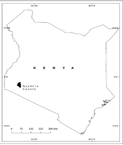 Fig 1: Map of Kenya showing the location of Nyamira County.Source: (District development plan 2005 – 2009)