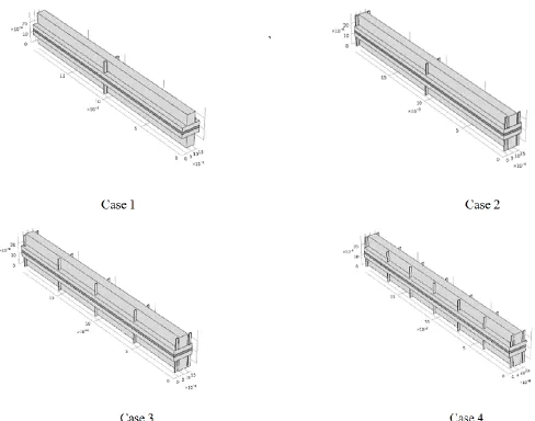 Figure 2. PEMFC models with segmented contacts                   