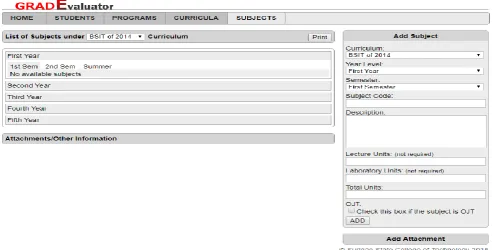 Figure 7. Subject Entry Module 