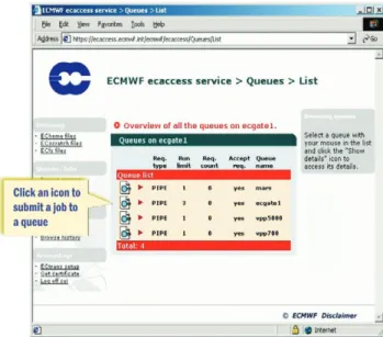 Figure 7 Selection of a target queue for a job submission. Figure 8 Batch request settings.