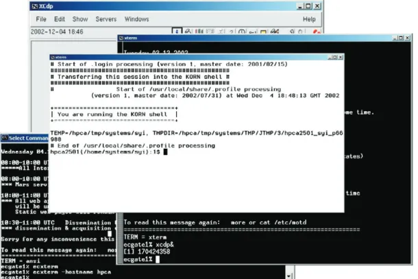 Figure 15 In the following example, once logged on Ecgate1 with a Telnet client, the user has opened an