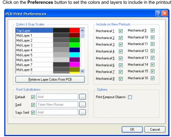 Figure 13. PCB Print Preferences dialog 