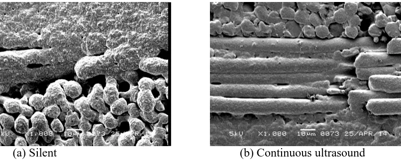 Figure 6.  Electroless Copper deposit structure in through holes of PCB. Electrolyte temperature 50 ºC  