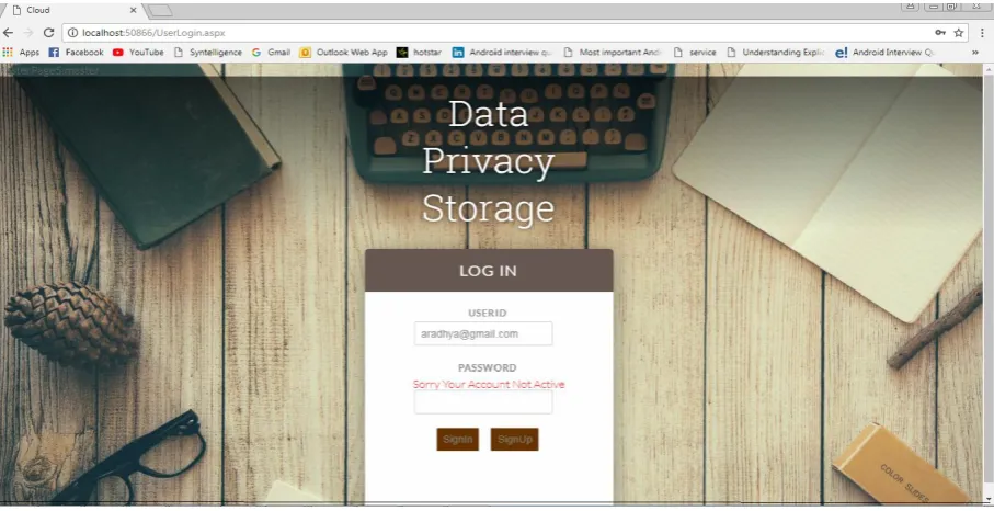 Figure 6.4: Data User Account Not Active 