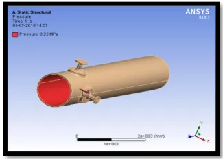 Fig 5:-Total deformation of cylinder with nozzle at smaller end & with fillet using Aluminum 7075 