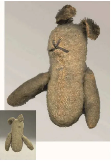Figure 1. The Rogers teddy bear, CWM 20040015-001, Canadian War Museum (Length12.2 cm, Width 9.0 cm, Depth 3.0 cm) produced 1910–1915
