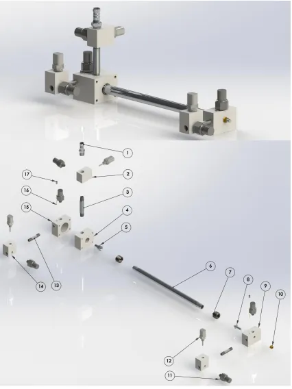 Figure 2.6 Designed Vortex Tube Rendering 