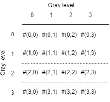 Figure 2.5: Image example for GLCM creation. Image referenced from [15].