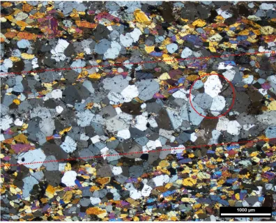 Figure 4-7. Photomicrographs of sample Wcc 2 in plane polarized light (left) and cross polarized light (right)