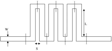 Figure 1 shows a meander line ﬁlter printed on a dielectric slab witha ground plane. The dielectric constant isapply the MoM in the conventional way, and discretize the geometryinto 624 rectangular cells corresponding to 1039 unknowns usingrooftop basis fu
