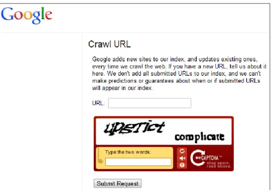 Figure 2.7: Google Webmaster Tool (Crawl URL) [29] 