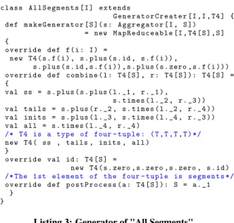 Table 1: Some Predefined Generators, Testers, and Aggrega- Aggrega-tors