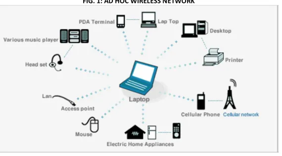 FIG. 1: AD HOC WIRELESS NETWORK 
