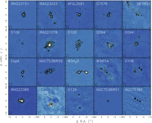 Fig. 5. Compilation of 1.37 mm continuum images for CORE sample on the same angular scale