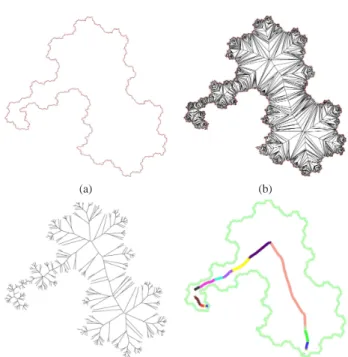 Fig. 7: (a) Applying Tutte’s algorithm to the Figure 6.d enables to transform the initial grid obtain by our method