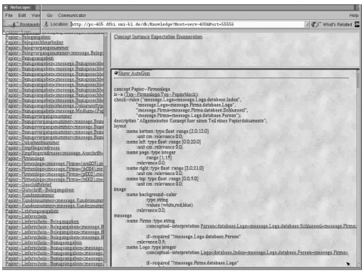 Fig. 4 Screenshot of the document knowledge browser for the concept company logo