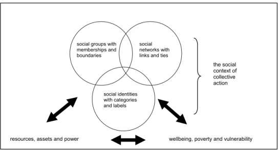 Figure 1: The social context of collective action: linking power–resources  to poverty and wellbeing 
