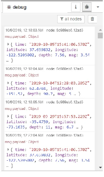 Figure 7: Debug message sidebar. 