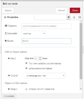 Figure 11: properties of a CSV node. 