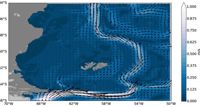 Fig. 3 Contour diagram of the annual mean model sea surface temperature for 2012