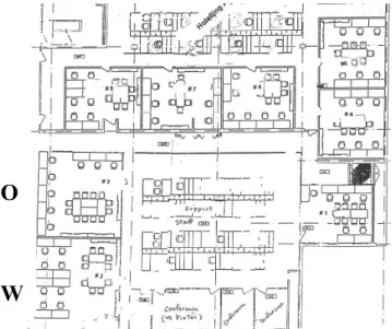 Figure 1. Floorplan of the RSDC with two major types  of layouts on the left-hand side, the O and the W
