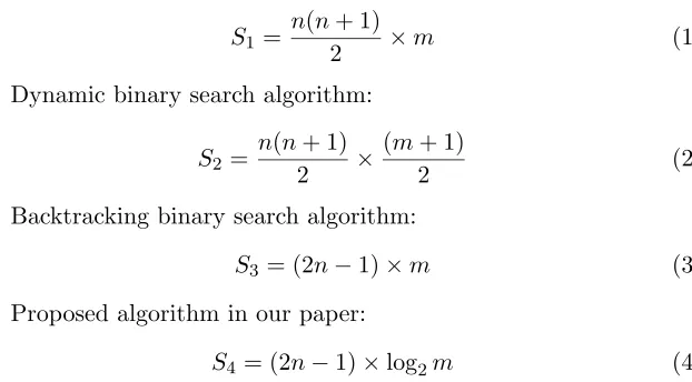 Table 1. The total length of the data transferred of the four algorithms(m = 64).