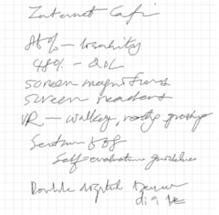Figure 2. Notes from the Tablet PC (at 1/3 size)  The  fourth  participant’s  notes  were  in  stark  contrast  to  the  others