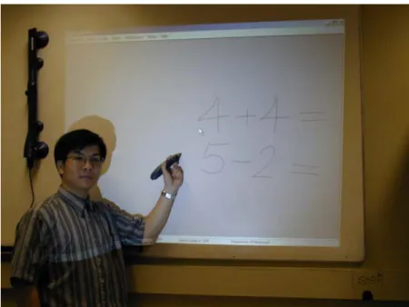 Figure 13 mimio and the projected whiteboard display 