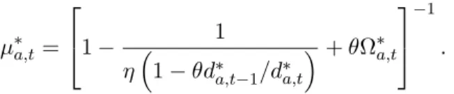 Table 1 displays the values we assign to the structural parameters in the baseline calibration of