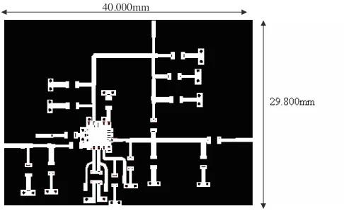 Figure 13. Layout of the RF2173 power ampliﬁer design.
