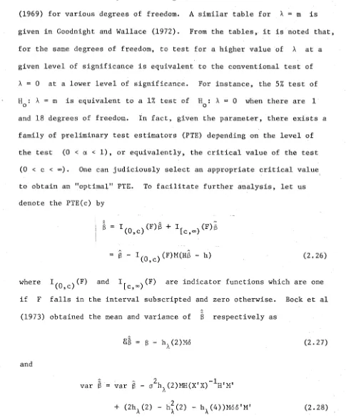 Table of critical 