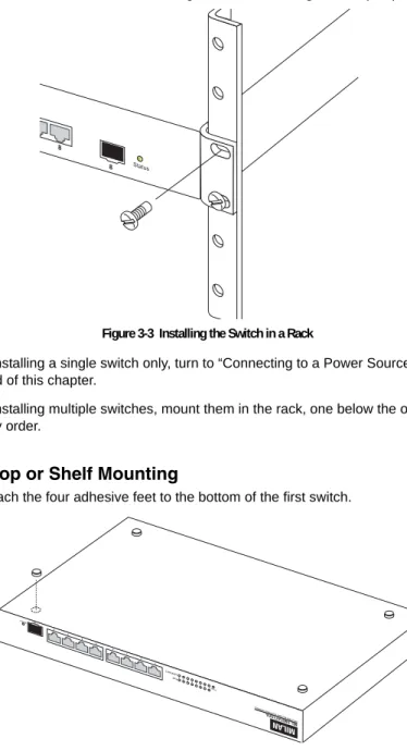 Figure 3-3  Installing the Switch in a Rack
