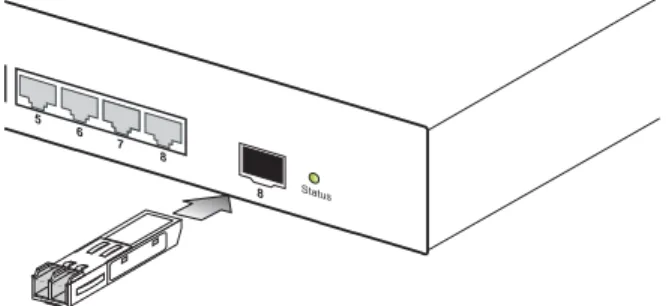 Figure 3-5  Inserting an SFP Transceiver into a Slot
