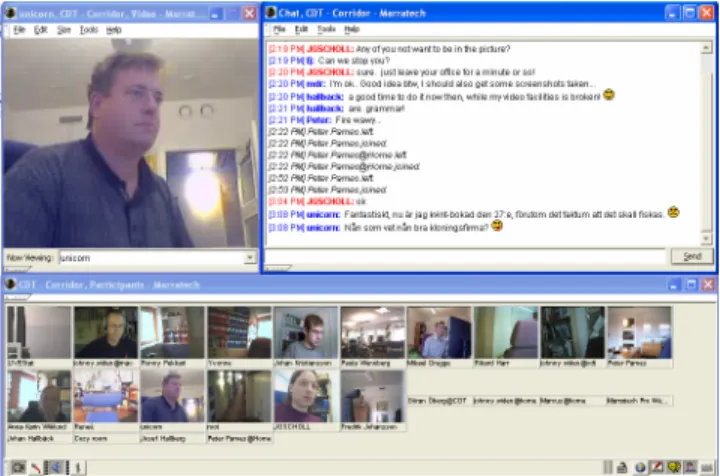 Figure 2: A screen shot of the prototype with the window  arrangement used in the evaluation
