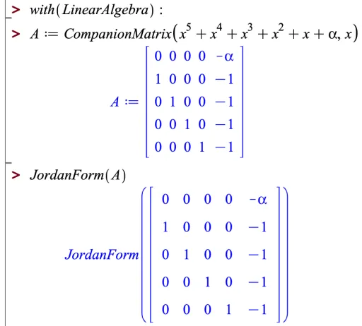 Figure 1.1: The JordanForm function in the LinearAlgebra library in Maple fails tocompute the Jordan form of a matrix with a single parameter