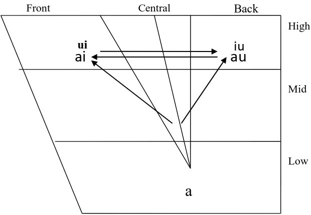 Figure 2.6 Hausa Diphthongal Vowels Chart Source: Sani (2005:15) 