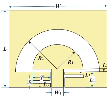 Figure 1. Geometry and dimensions of the proposed antenna.
